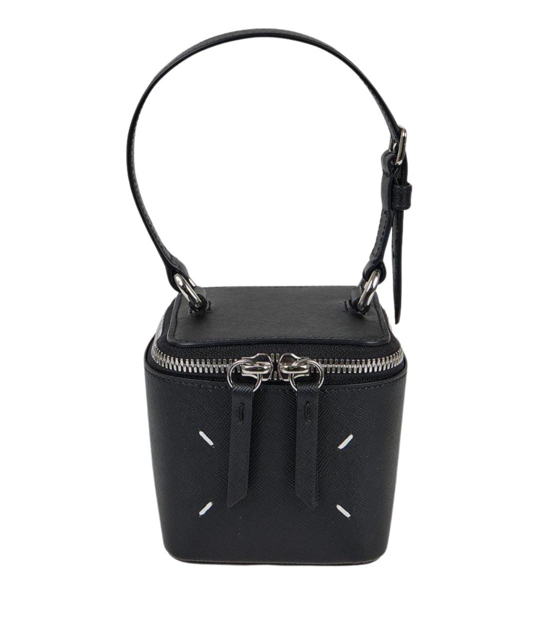 MAISON MARGIELA Черная кожаная сумка с короткими ручками, фото 1