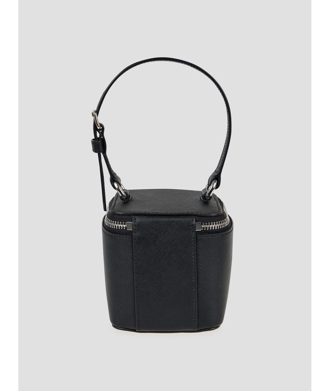 MAISON MARGIELA Черная кожаная сумка с короткими ручками, фото 2