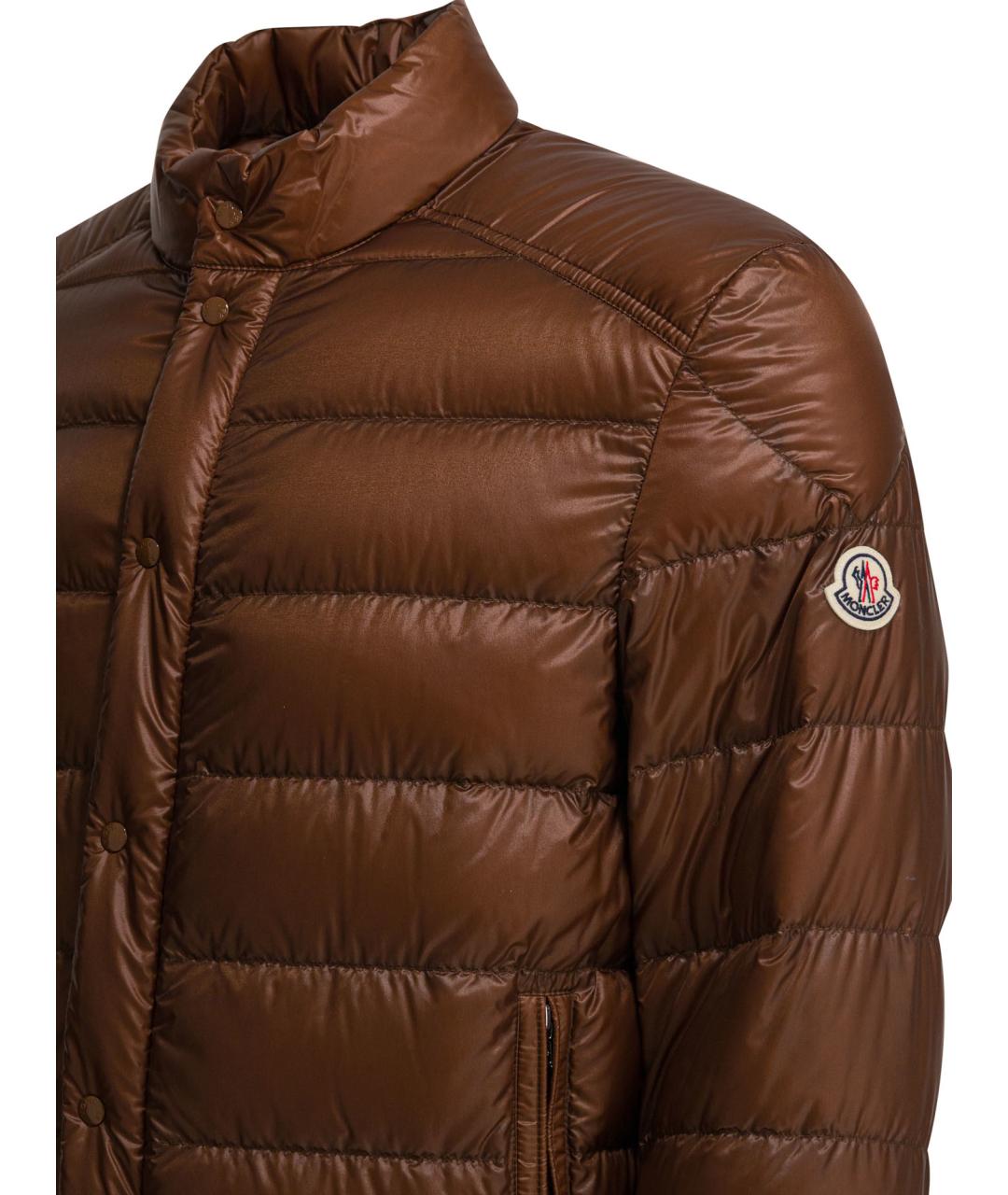 MONCLER Коричневая полиамидовая куртка, фото 4