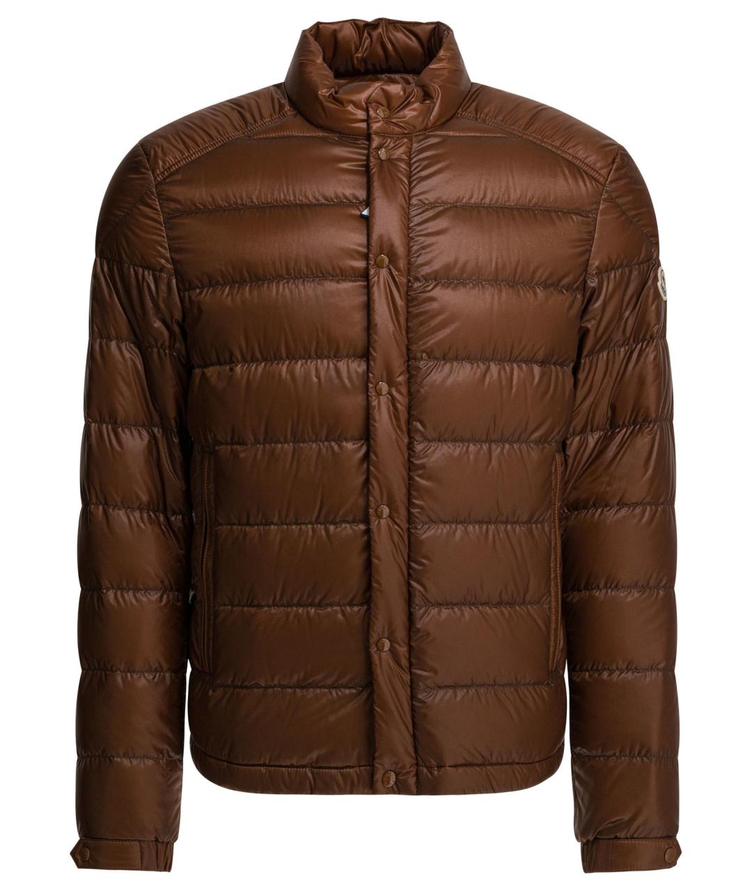 MONCLER Коричневая полиамидовая куртка, фото 1