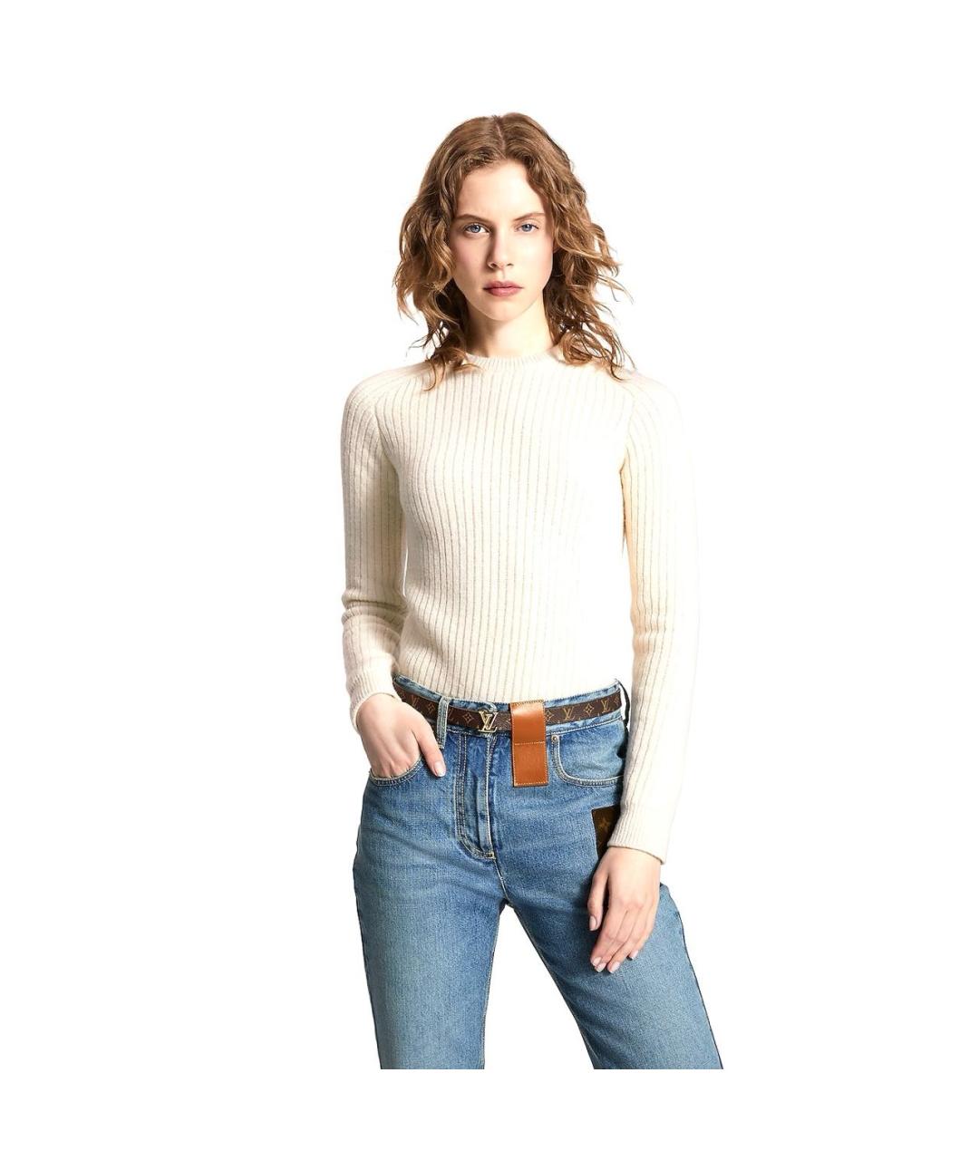 LOUIS VUITTON Коричневый кожаный ремень, фото 3