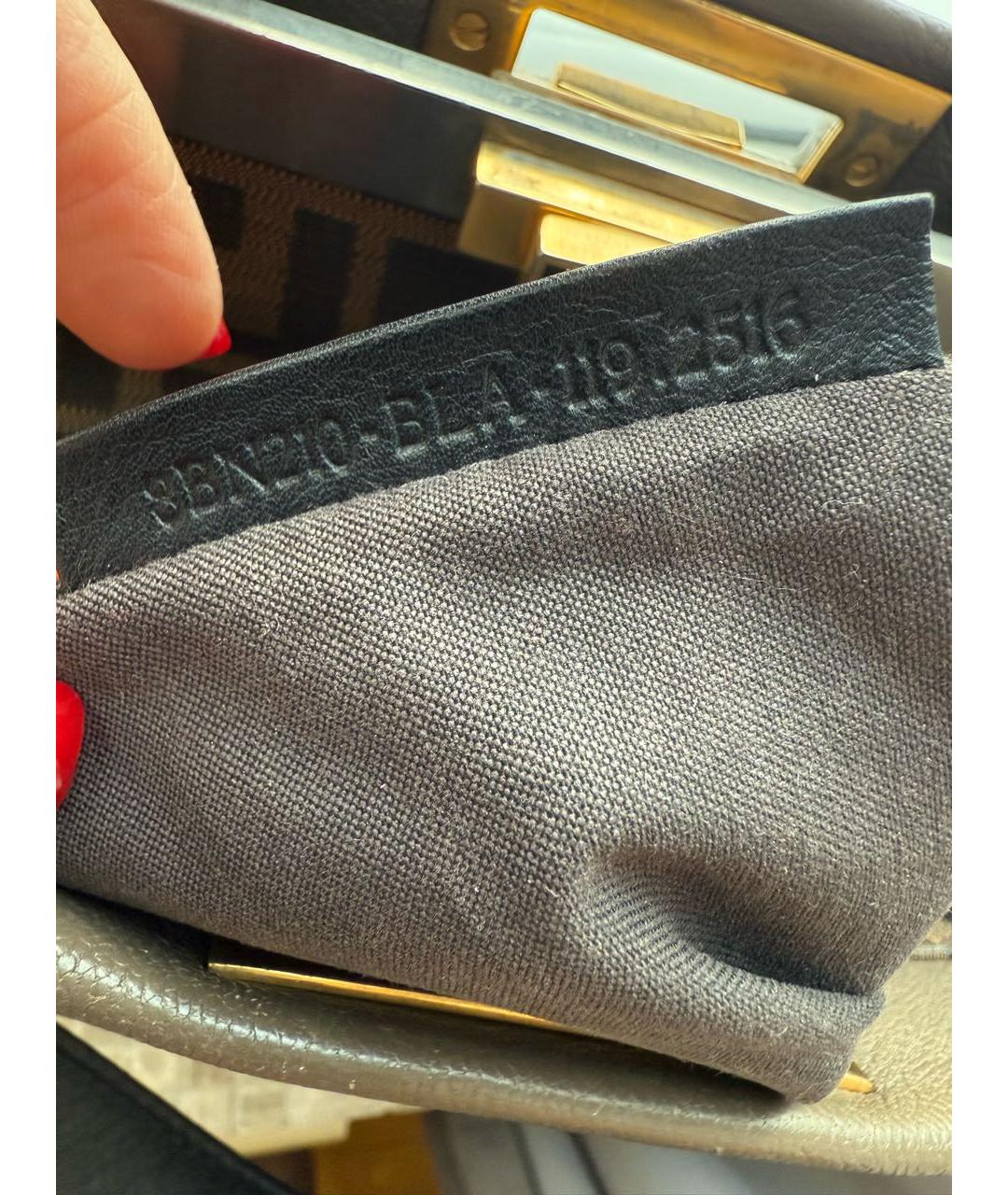 FENDI Коричневая кожаная сумка с короткими ручками, фото 6