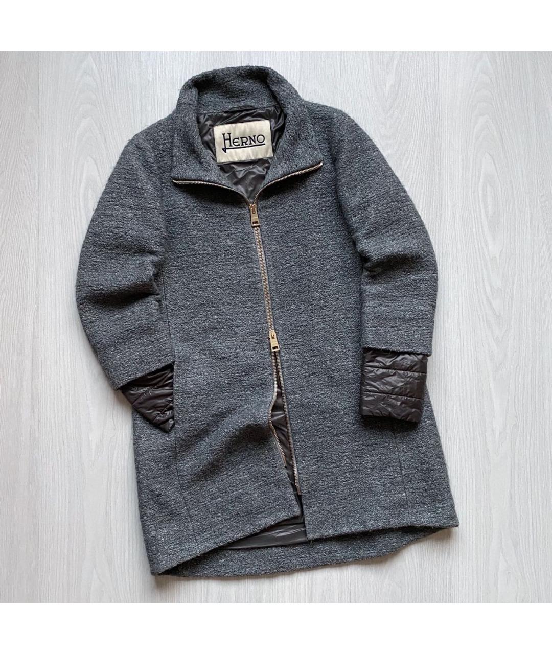 HERNO Серая шерстяная куртка, фото 9