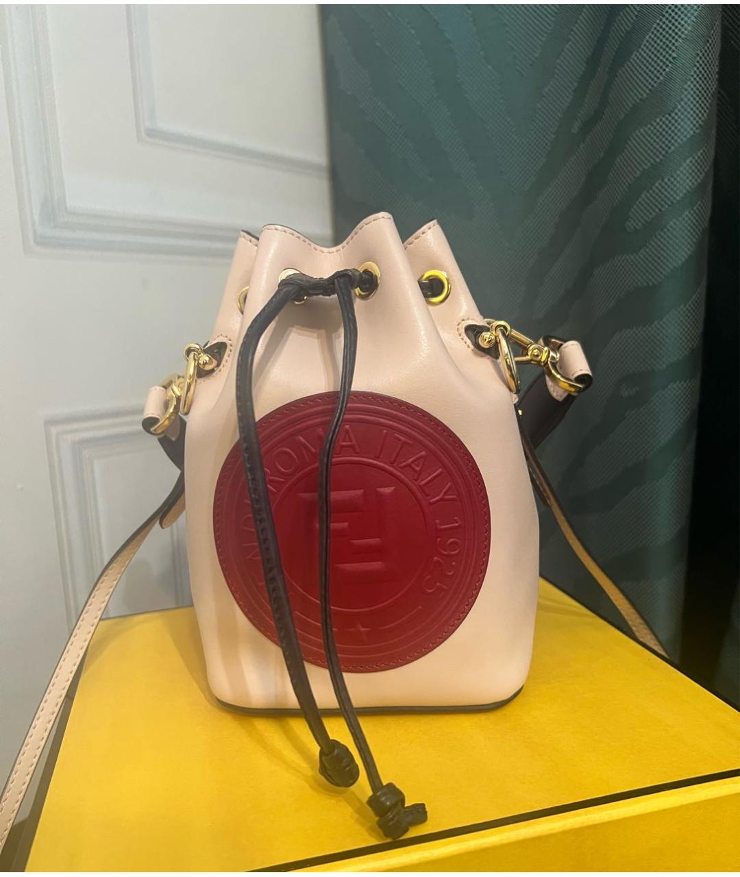 FENDI Розовая кожаная сумка тоут, фото 2