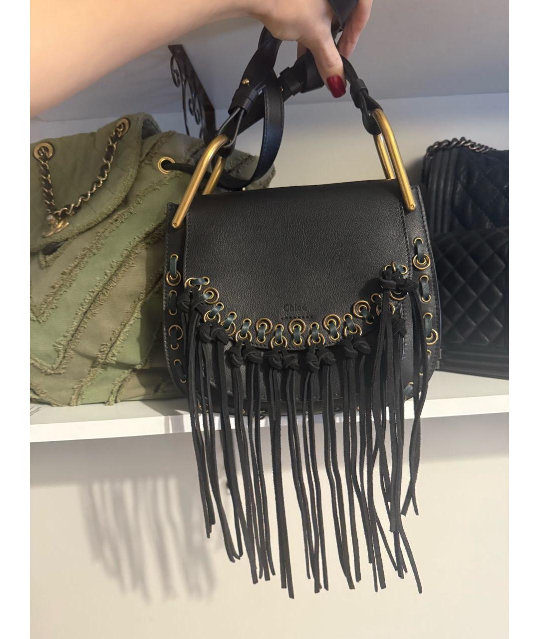 CHLOE Черная кожаная сумка через плечо, фото 5