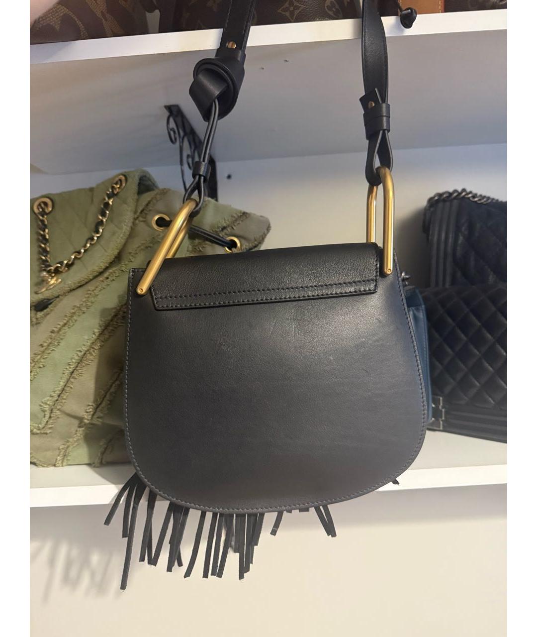 CHLOE Черная кожаная сумка через плечо, фото 3