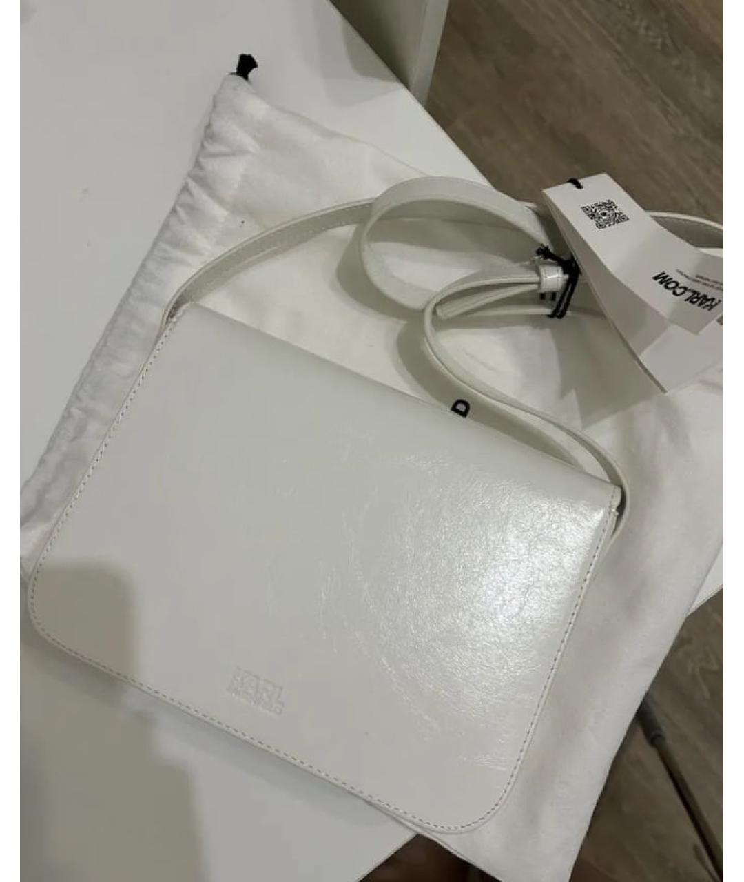 KARL LAGERFELD Белая сумка через плечо из искусственной кожи, фото 3