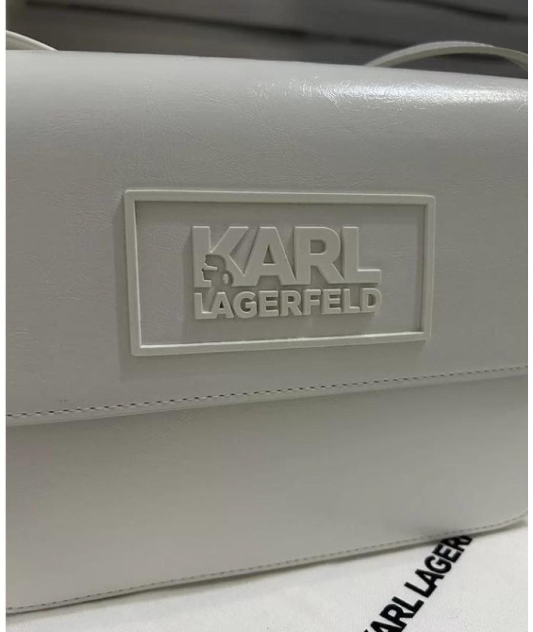 KARL LAGERFELD Белая сумка через плечо из искусственной кожи, фото 2