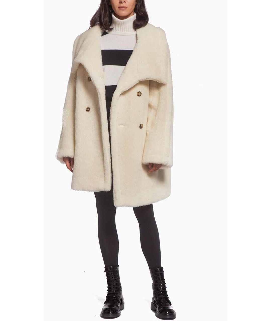 MAX MARA Бежевая шерстяная шуба, фото 7