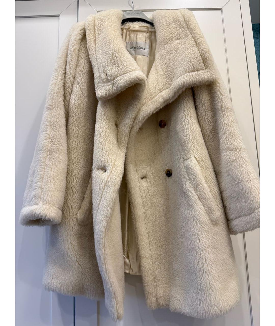 MAX MARA Бежевая шерстяная шуба, фото 6