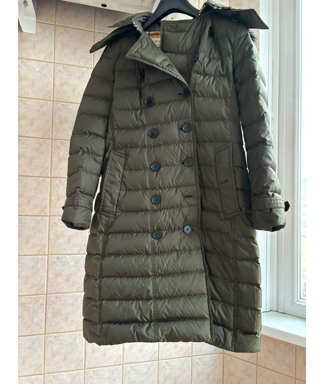 BURBERRY Хаки полиамидовый пуховик, фото 5