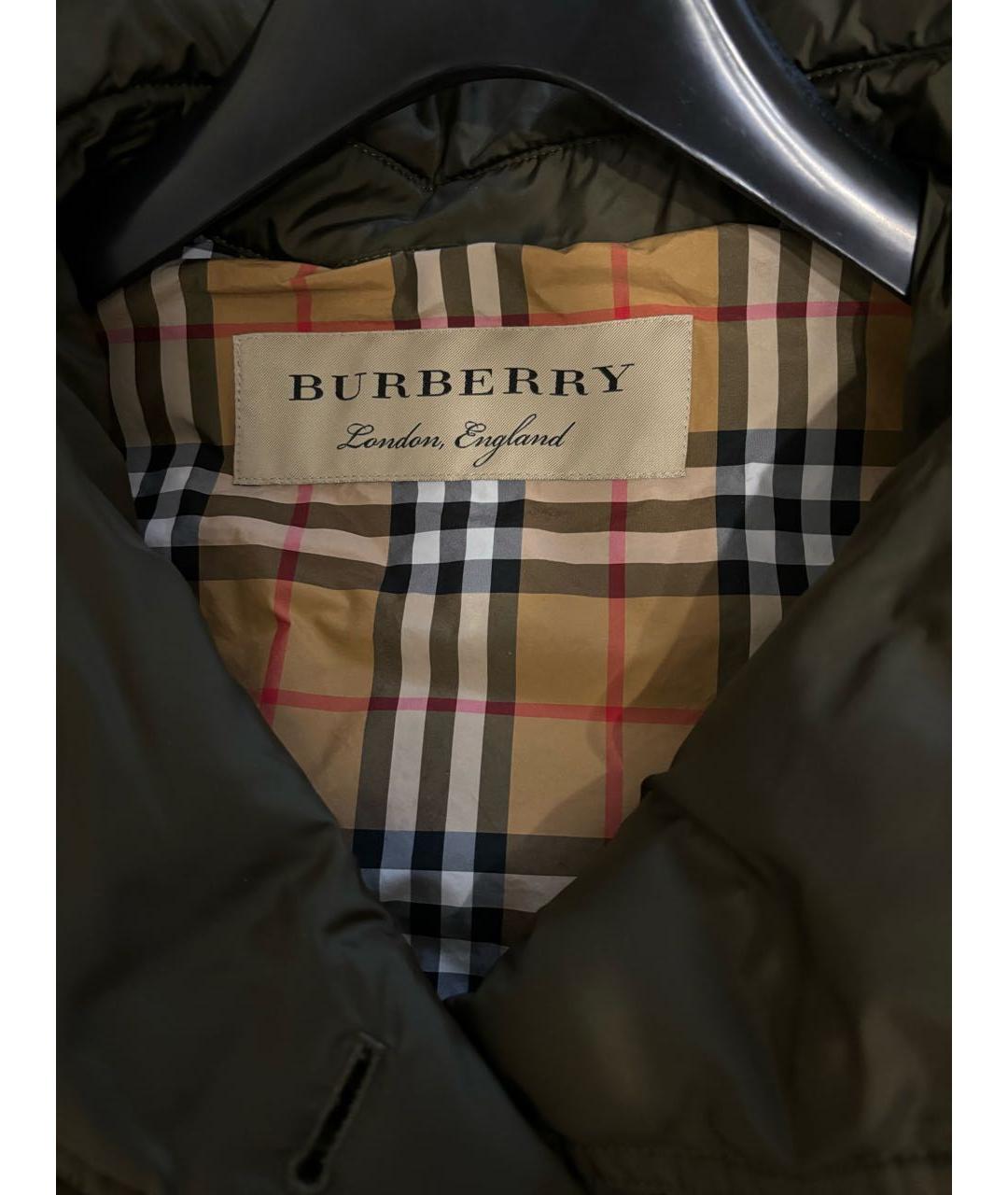 BURBERRY Хаки полиамидовый пуховик, фото 3