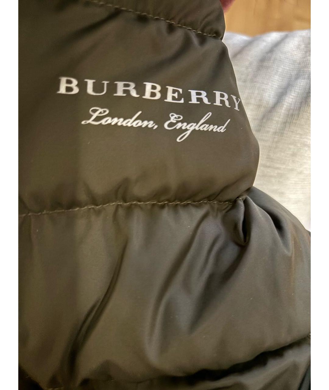 BURBERRY Хаки полиамидовый пуховик, фото 4