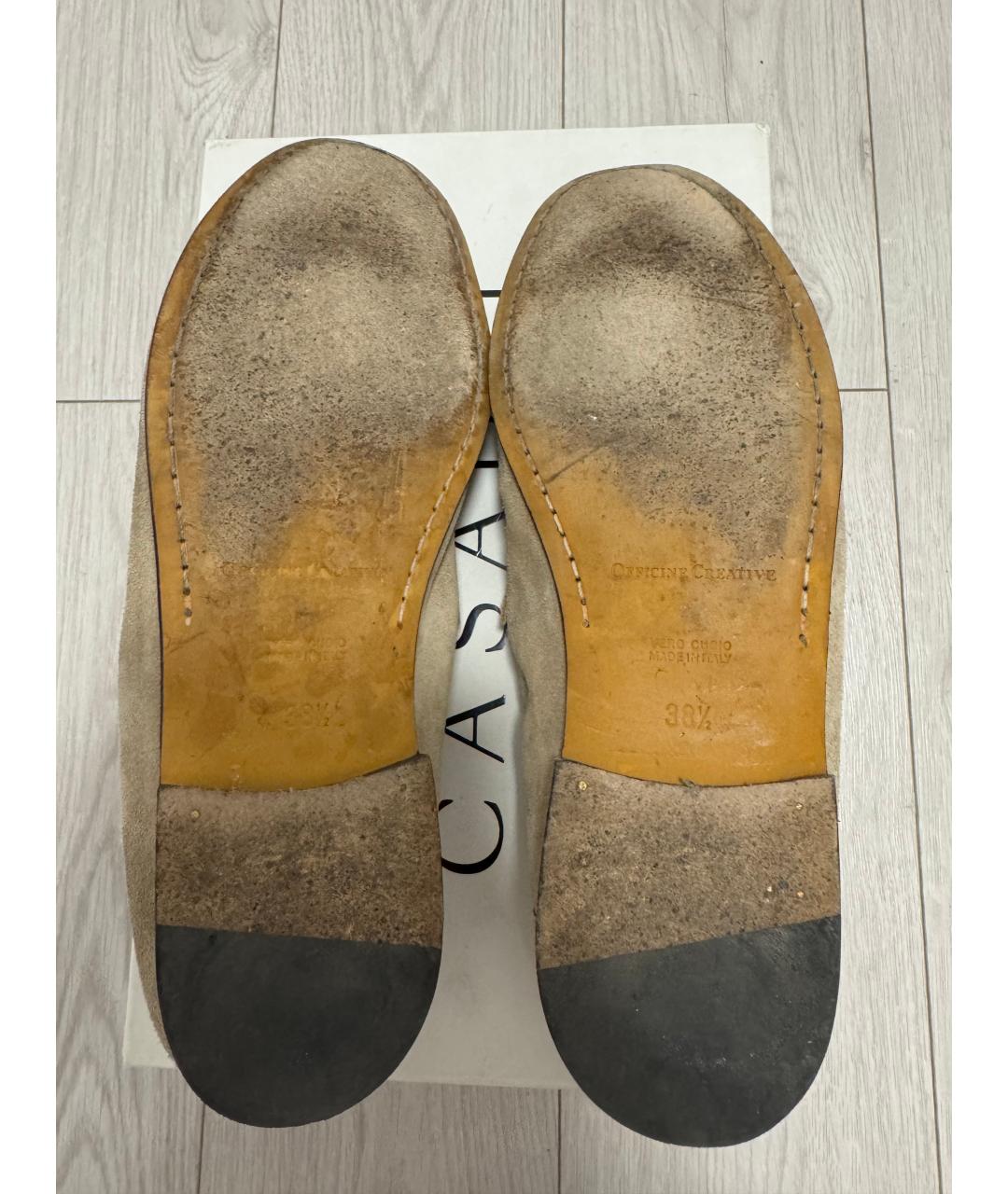 OFFICINE CREATIVE Бежевые замшевые лоферы, фото 5