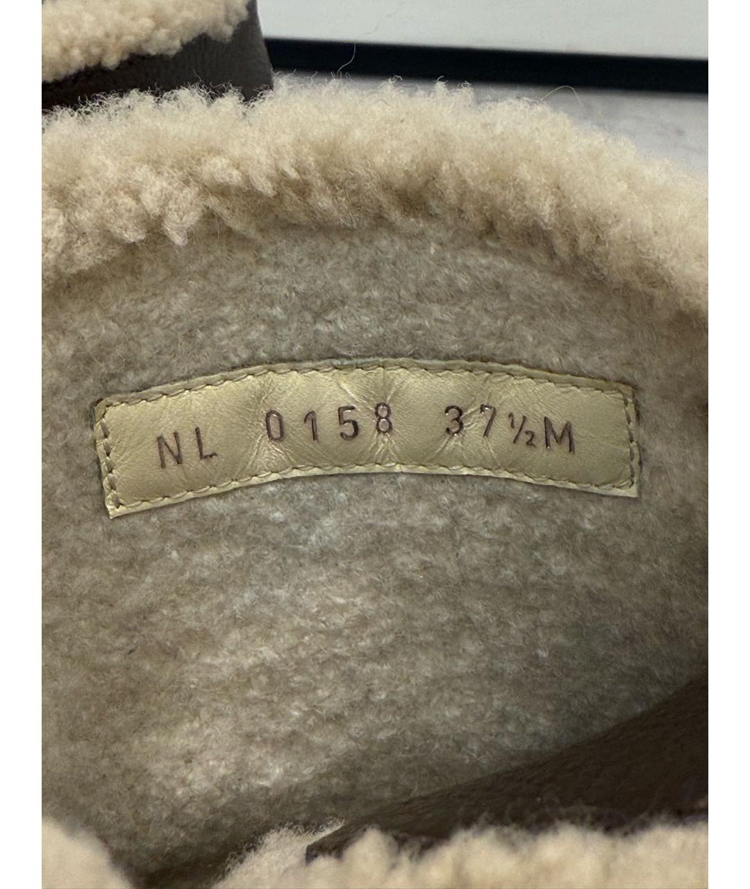 LOUIS VUITTON Коричневые кожаные ботинки, фото 6