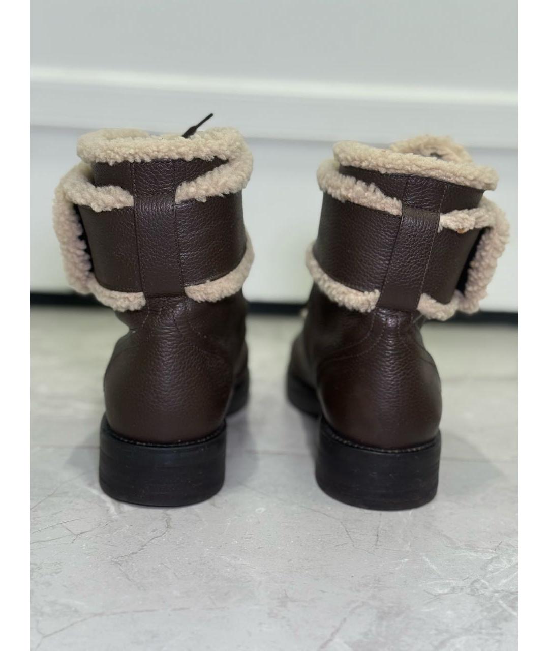 LOUIS VUITTON Коричневые кожаные ботинки, фото 4