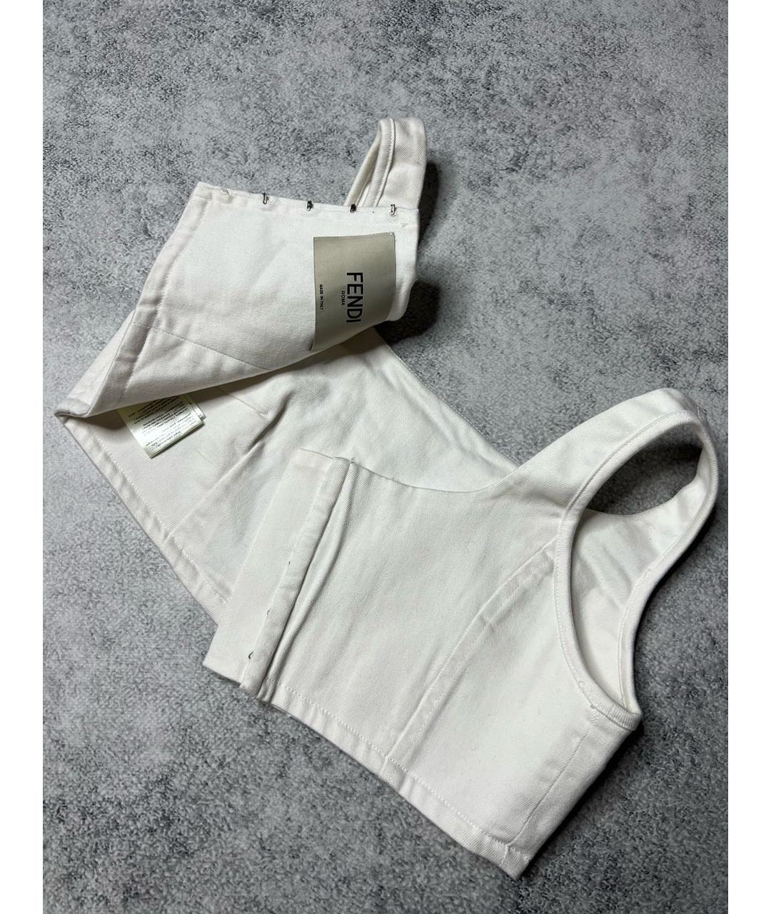 FENDI Белая хлопковая майка, фото 4