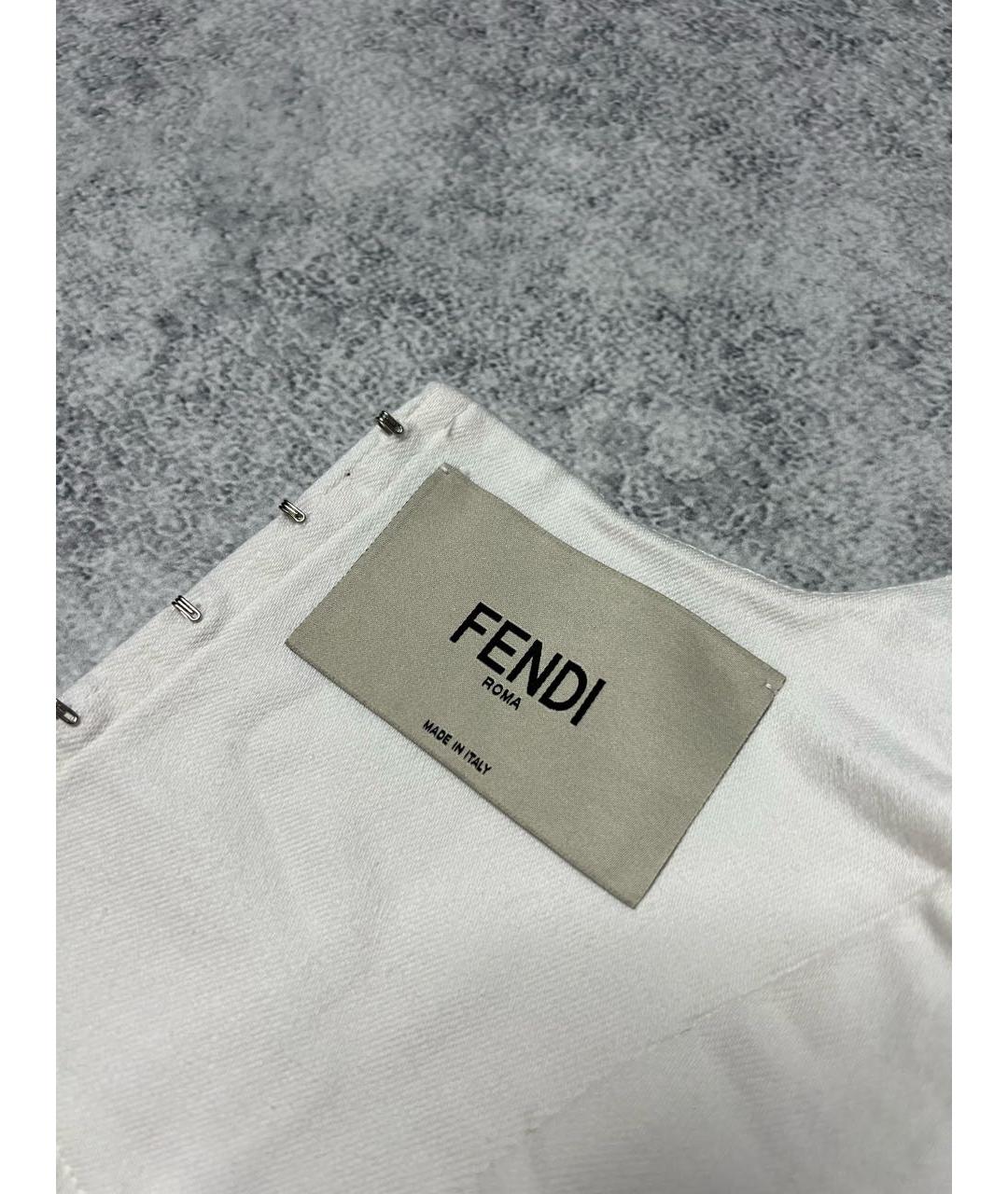 FENDI Белая хлопковая майка, фото 5