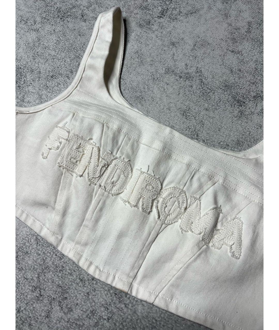 FENDI Белая хлопковая майка, фото 3