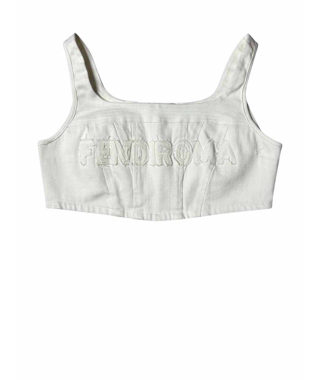FENDI Белая хлопковая майка, фото 1