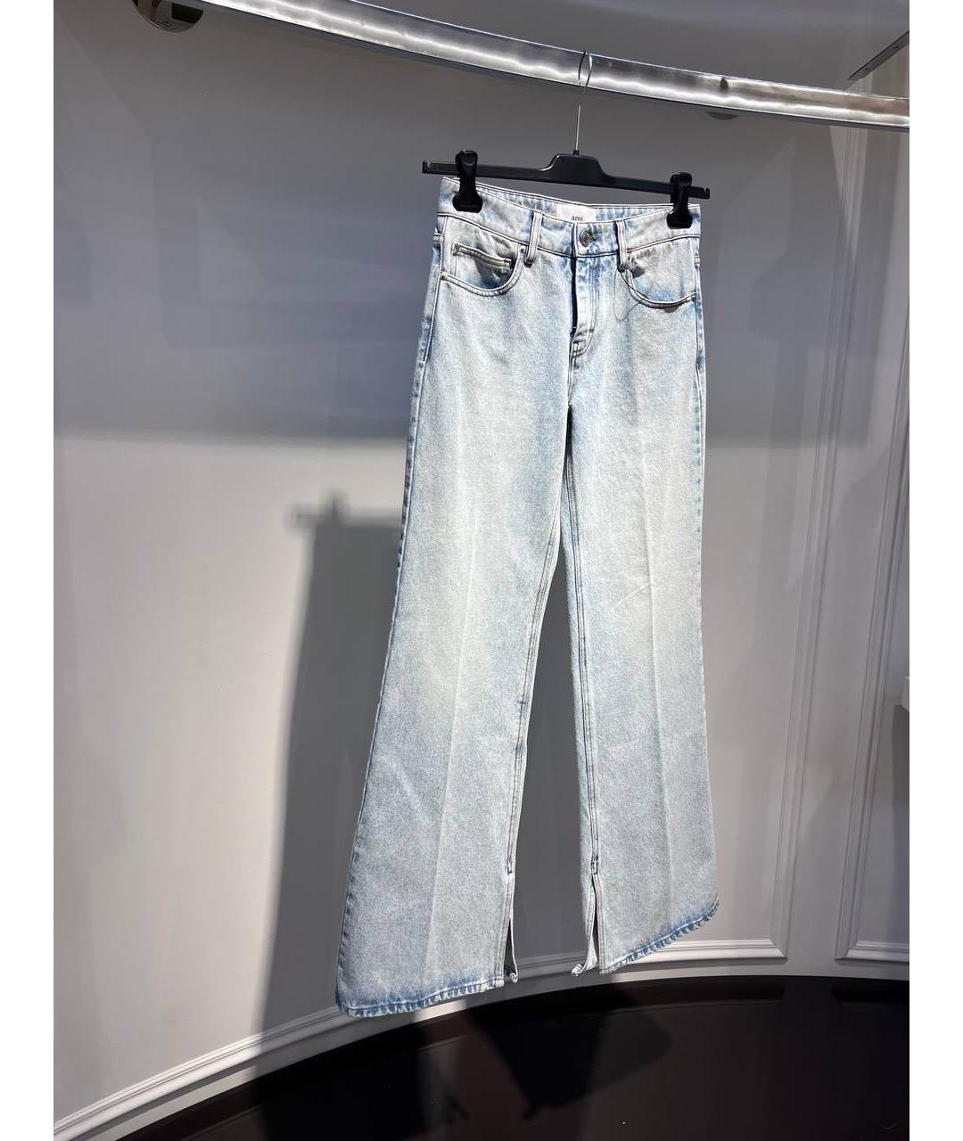 Ami Paris Голубые хлопковые джинсы клеш, фото 3