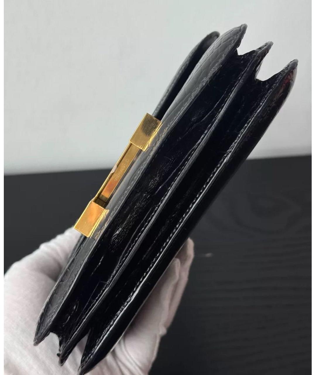 HERMES Черная кожаная сумка через плечо, фото 6