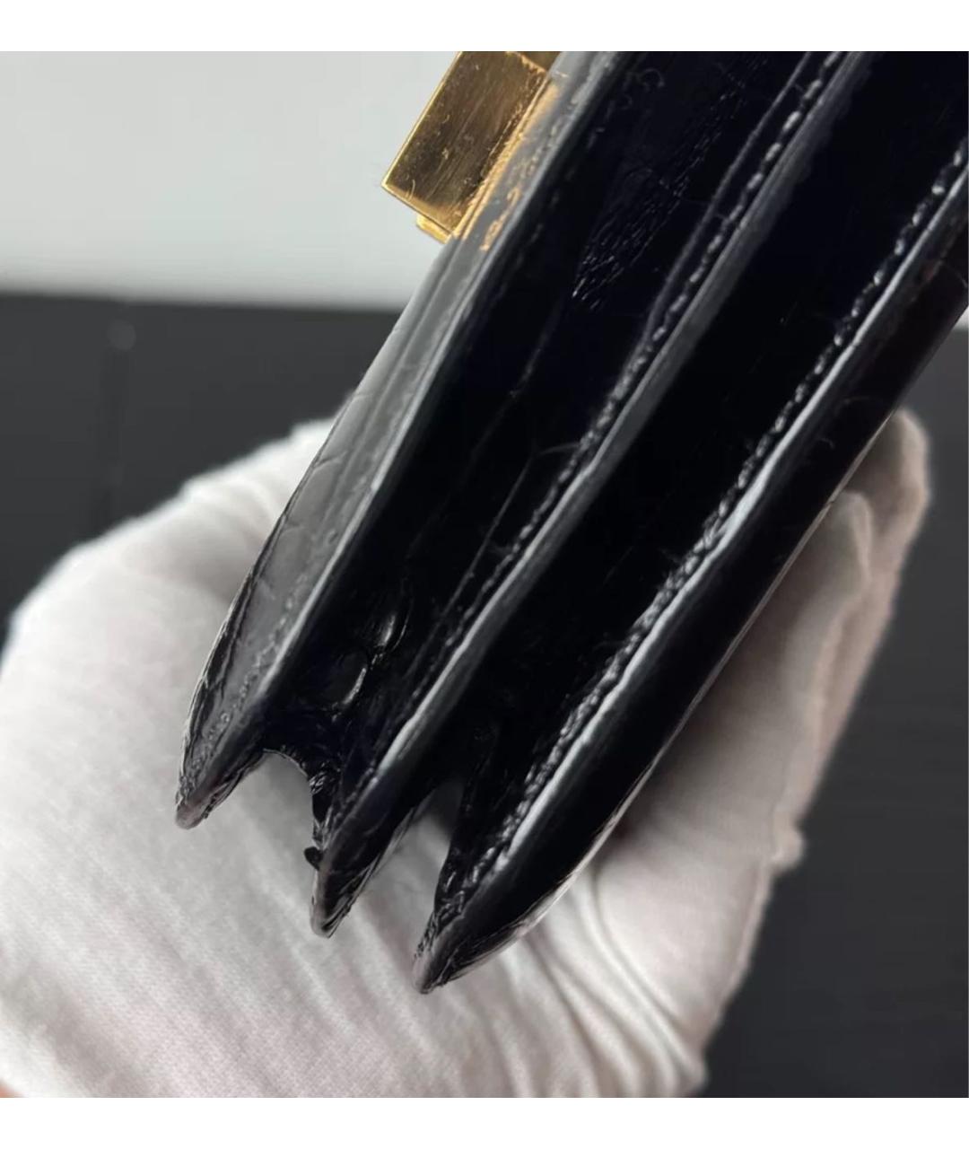 HERMES Черная кожаная сумка через плечо, фото 7