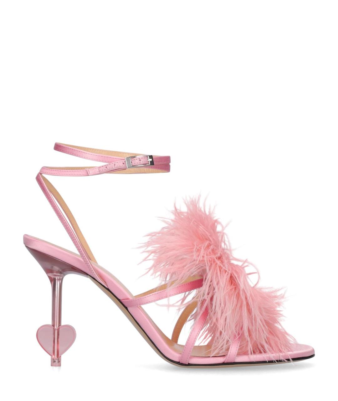 MACH&MACH Розовые текстильные босоножки, фото 1