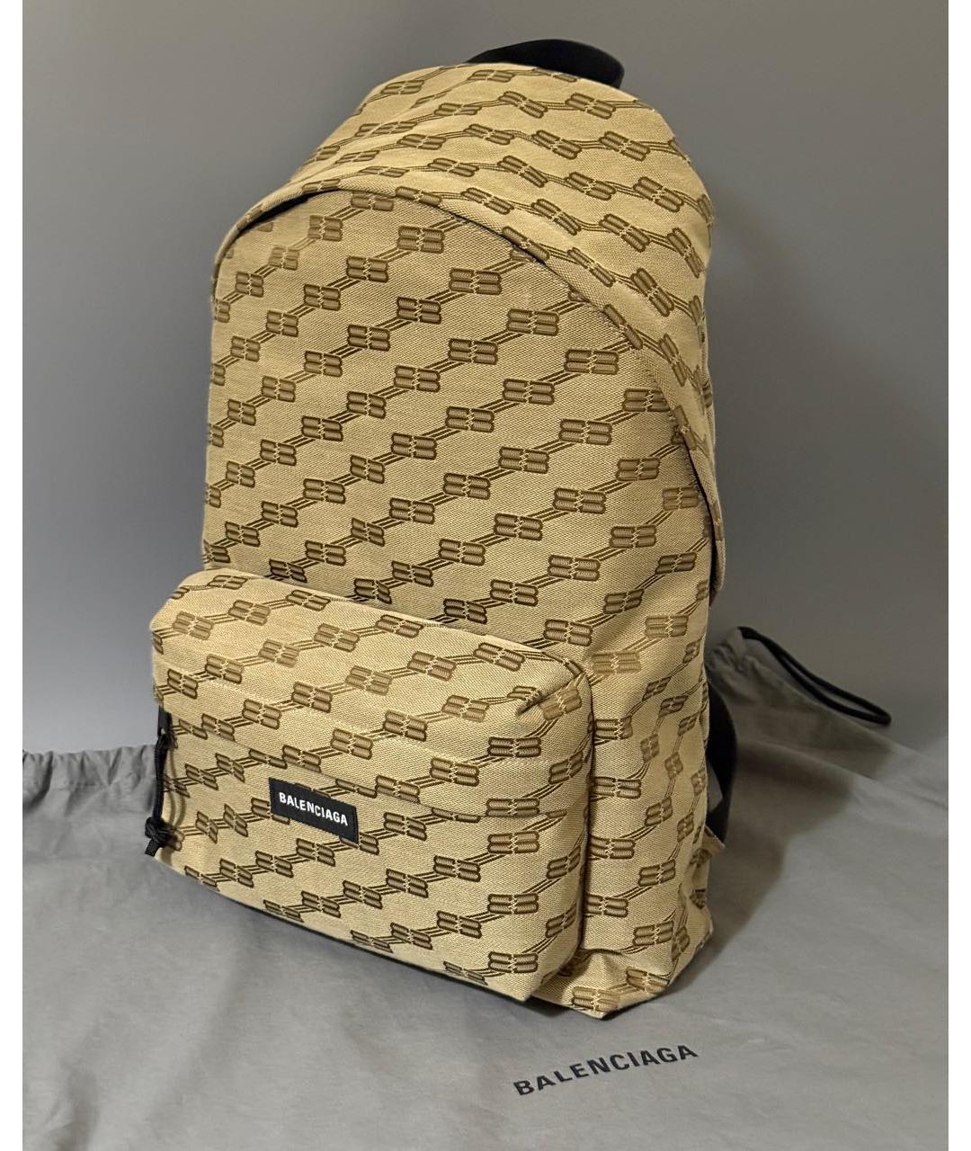 BALENCIAGA Бежевый тканевый рюкзак, фото 6