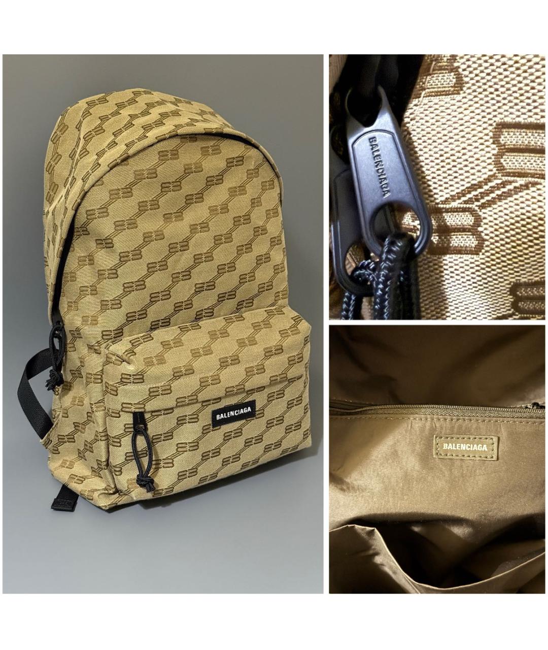BALENCIAGA Бежевый тканевый рюкзак, фото 7