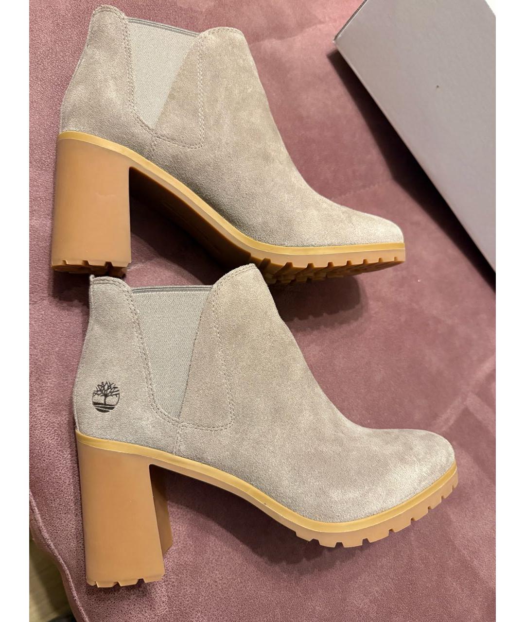 TIMBERLAND Бежевые замшевые полусапоги, фото 7