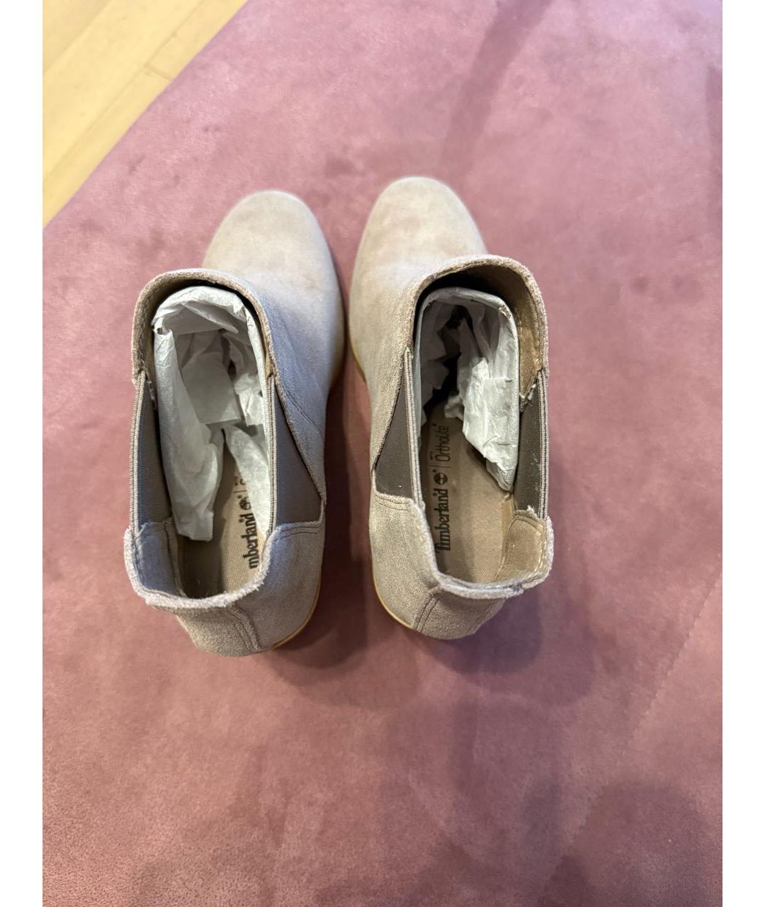 TIMBERLAND Бежевые замшевые полусапоги, фото 4