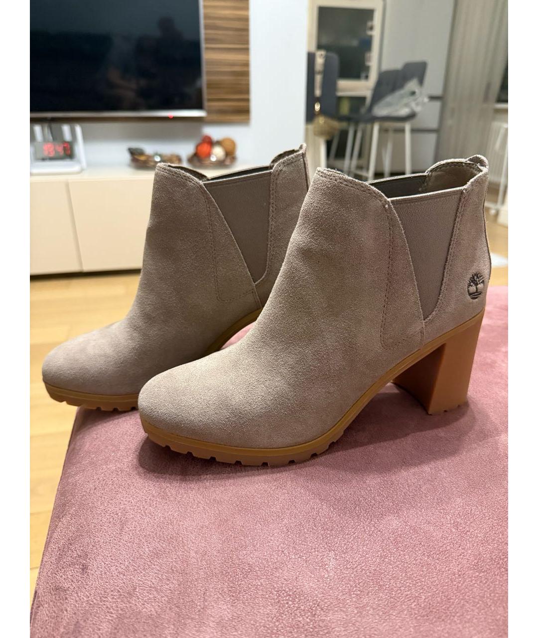 TIMBERLAND Бежевые замшевые полусапоги, фото 8