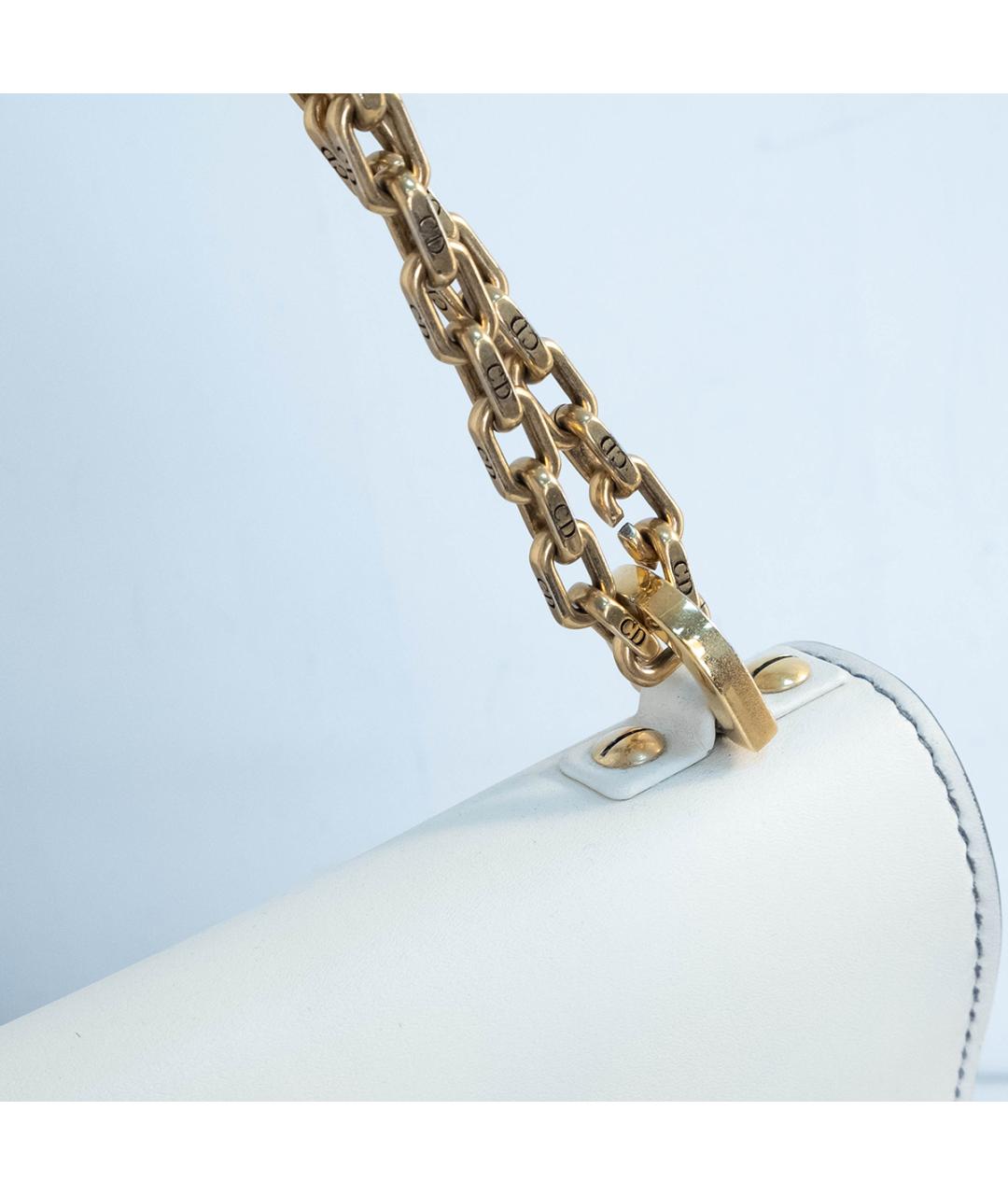 CHRISTIAN DIOR Белая кожаная сумка через плечо, фото 5
