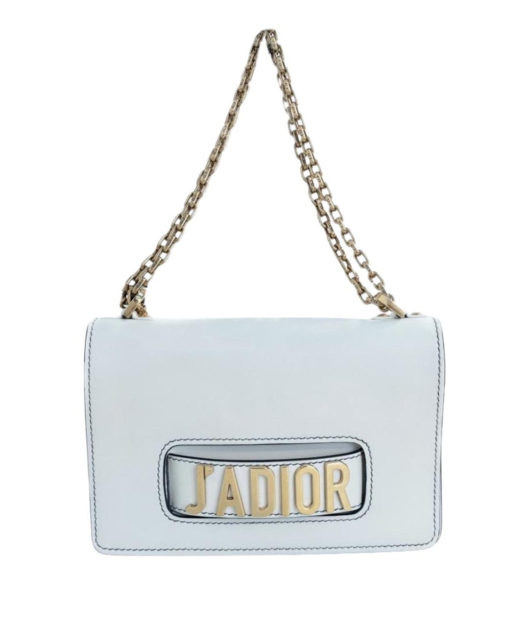 CHRISTIAN DIOR Белая кожаная сумка через плечо, фото 1