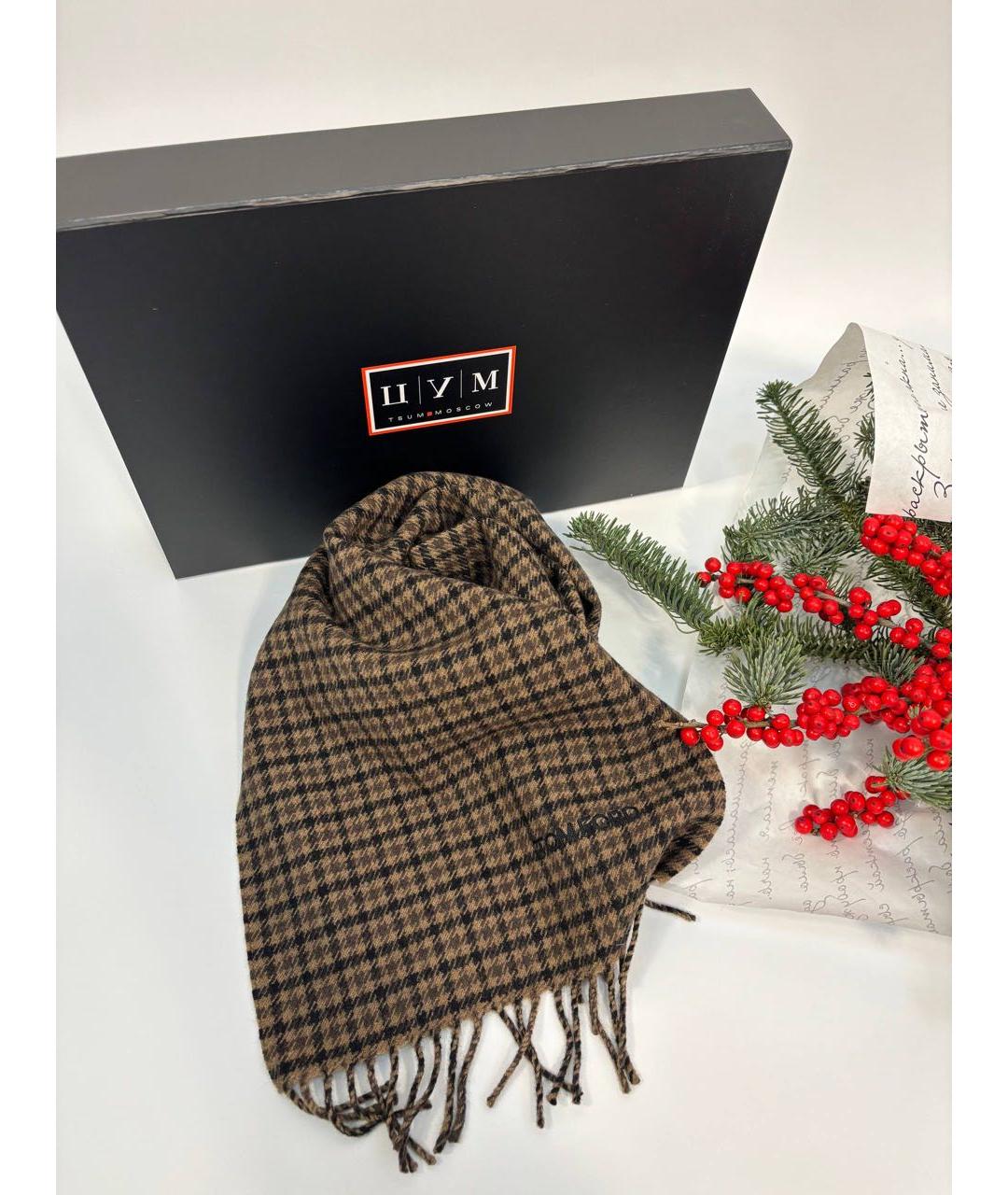 TOM FORD Коричневый кашемировый шарф, фото 5