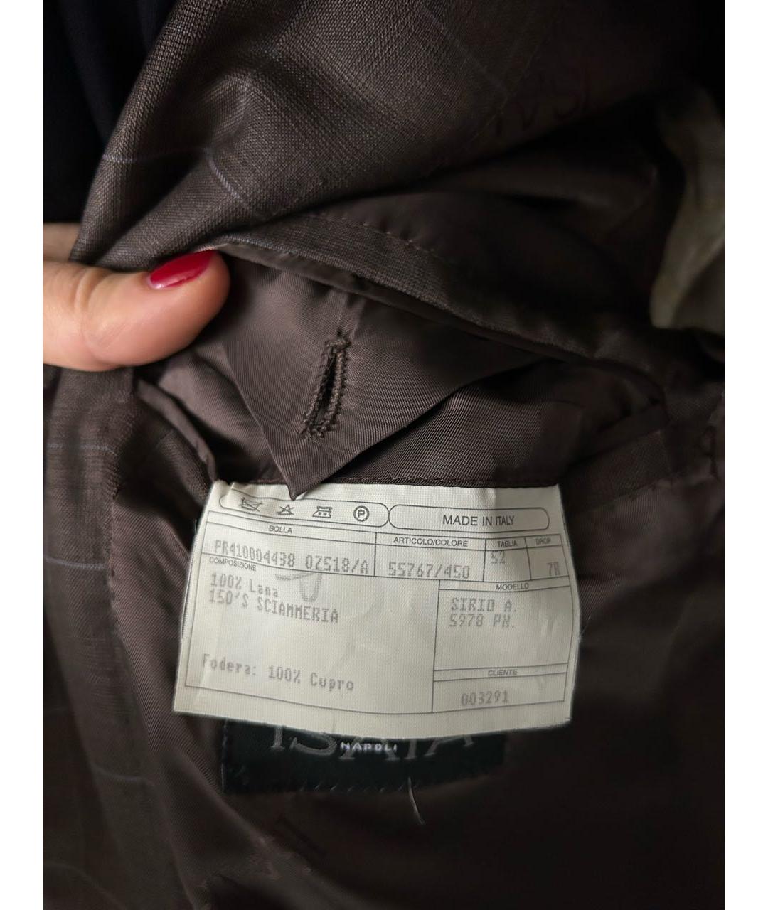 ISAIA Коричневый классический костюм, фото 7