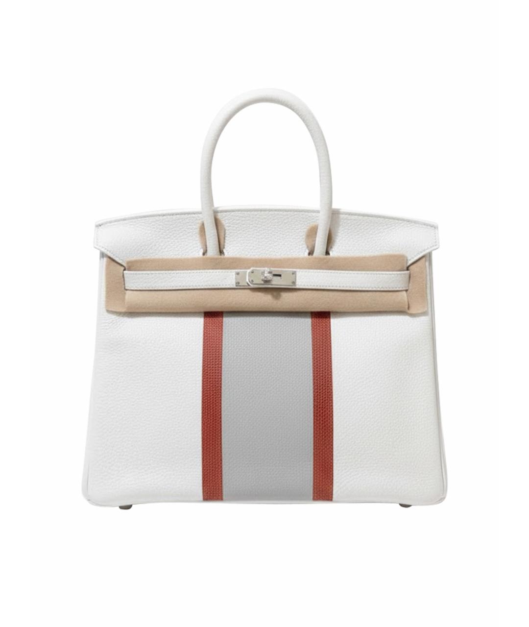 HERMES Белая кожаная сумка с короткими ручками, фото 1