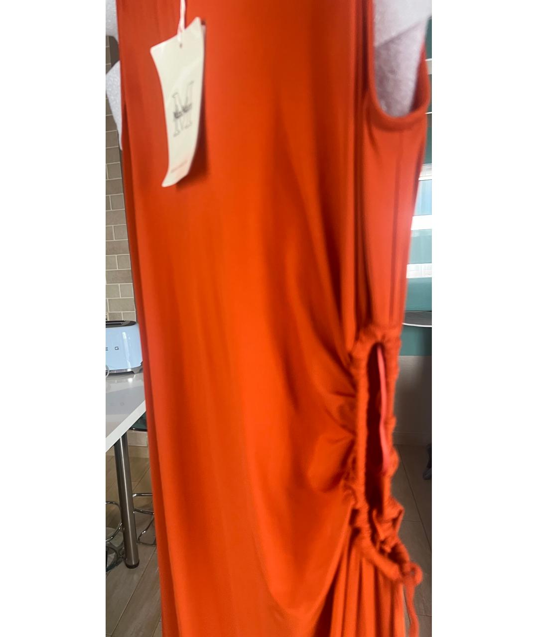 MAX MARA STUDIO Оранжевое вискозное повседневное платье, фото 8