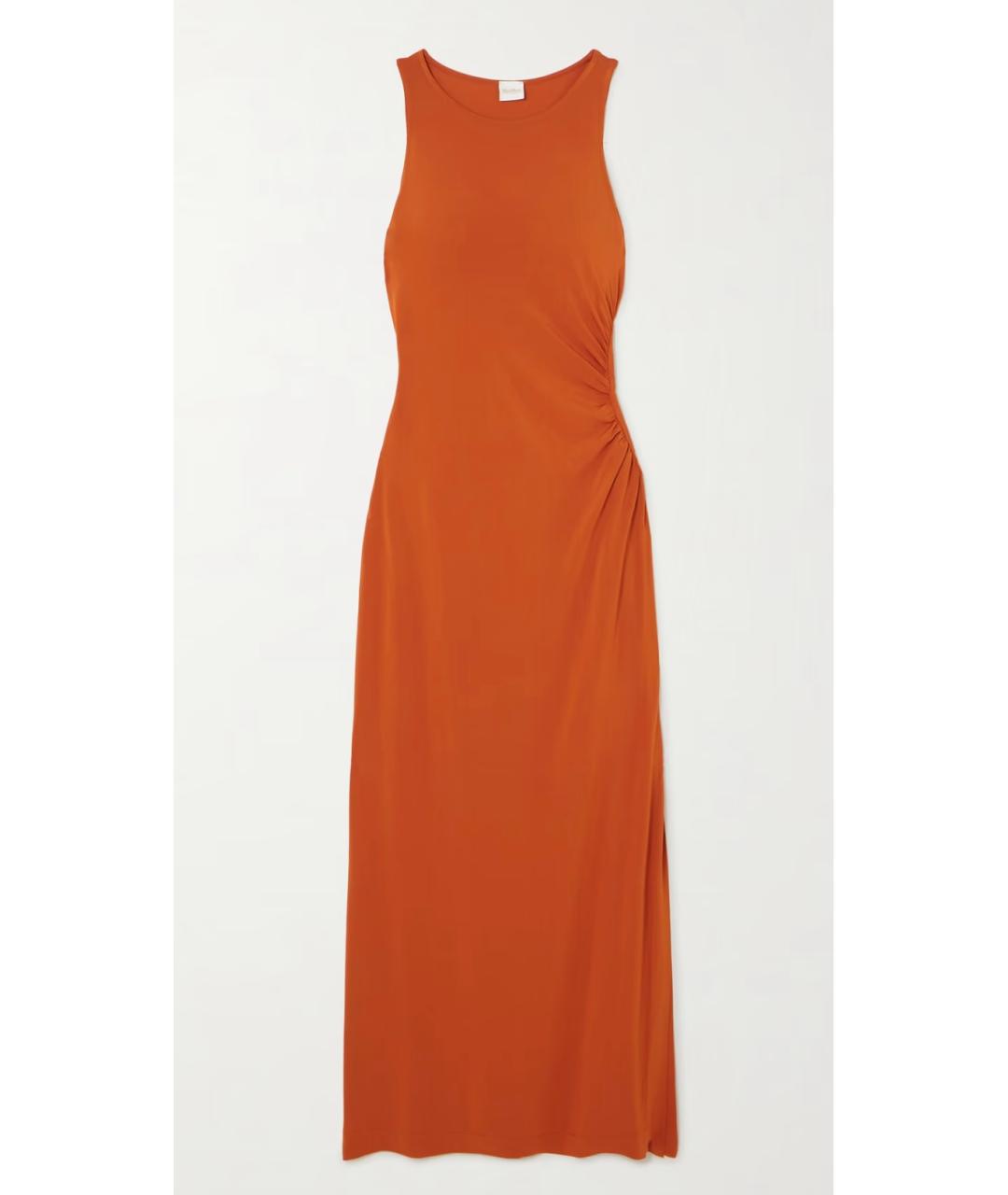 MAX MARA STUDIO Оранжевое вискозное повседневное платье, фото 10
