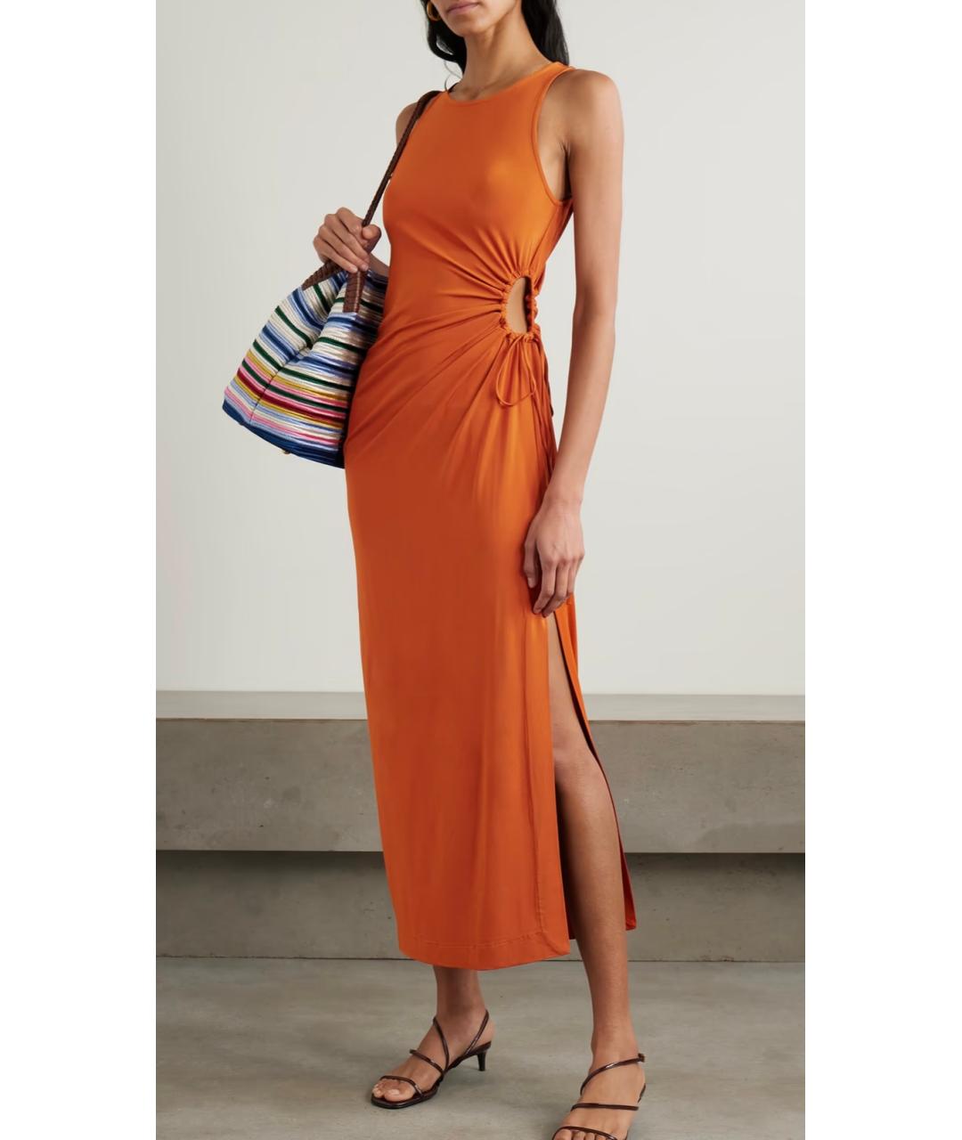 MAX MARA STUDIO Оранжевое вискозное повседневное платье, фото 2