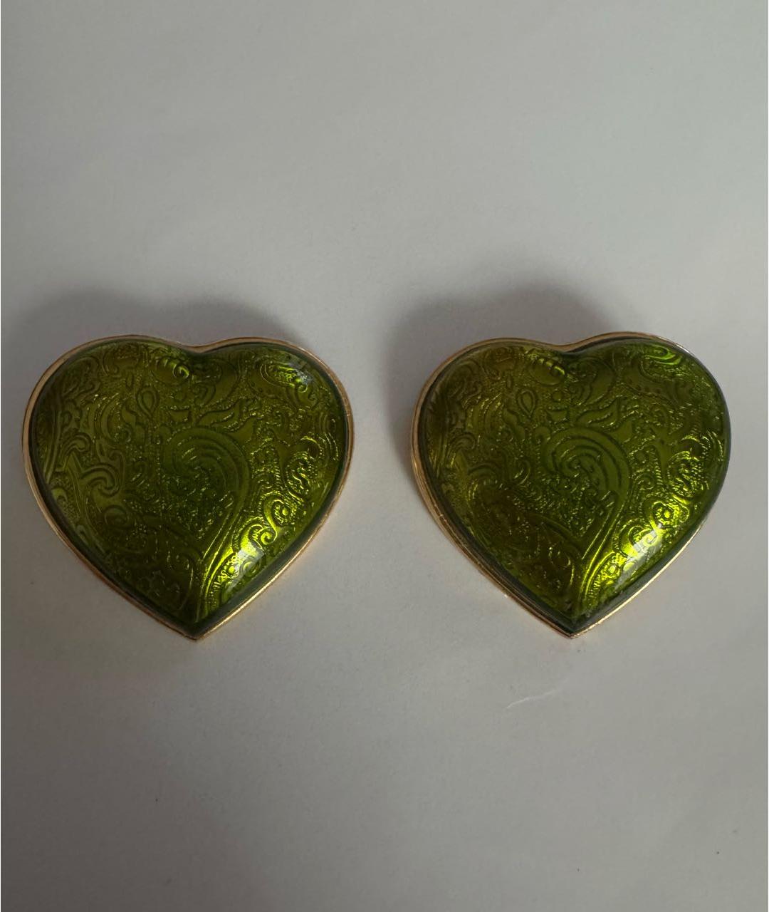 SAINT LAURENT Зеленые клипсы, фото 5