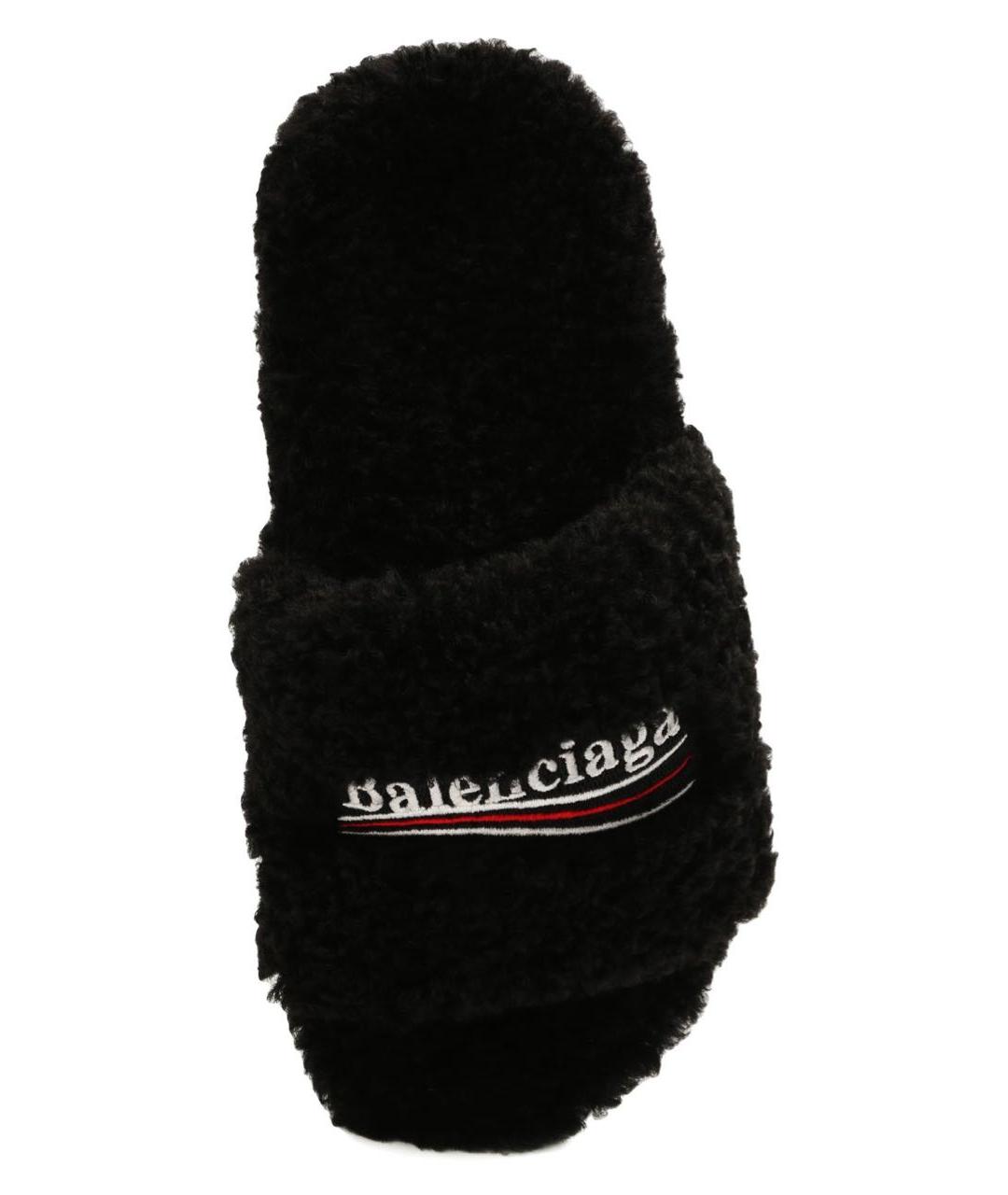 BALENCIAGA Черные текстильные шлепанцы, фото 3