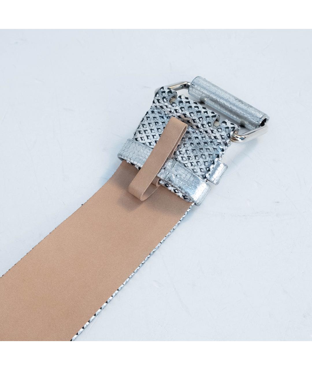 CHANEL Серебрянный кожаный ремень, фото 5