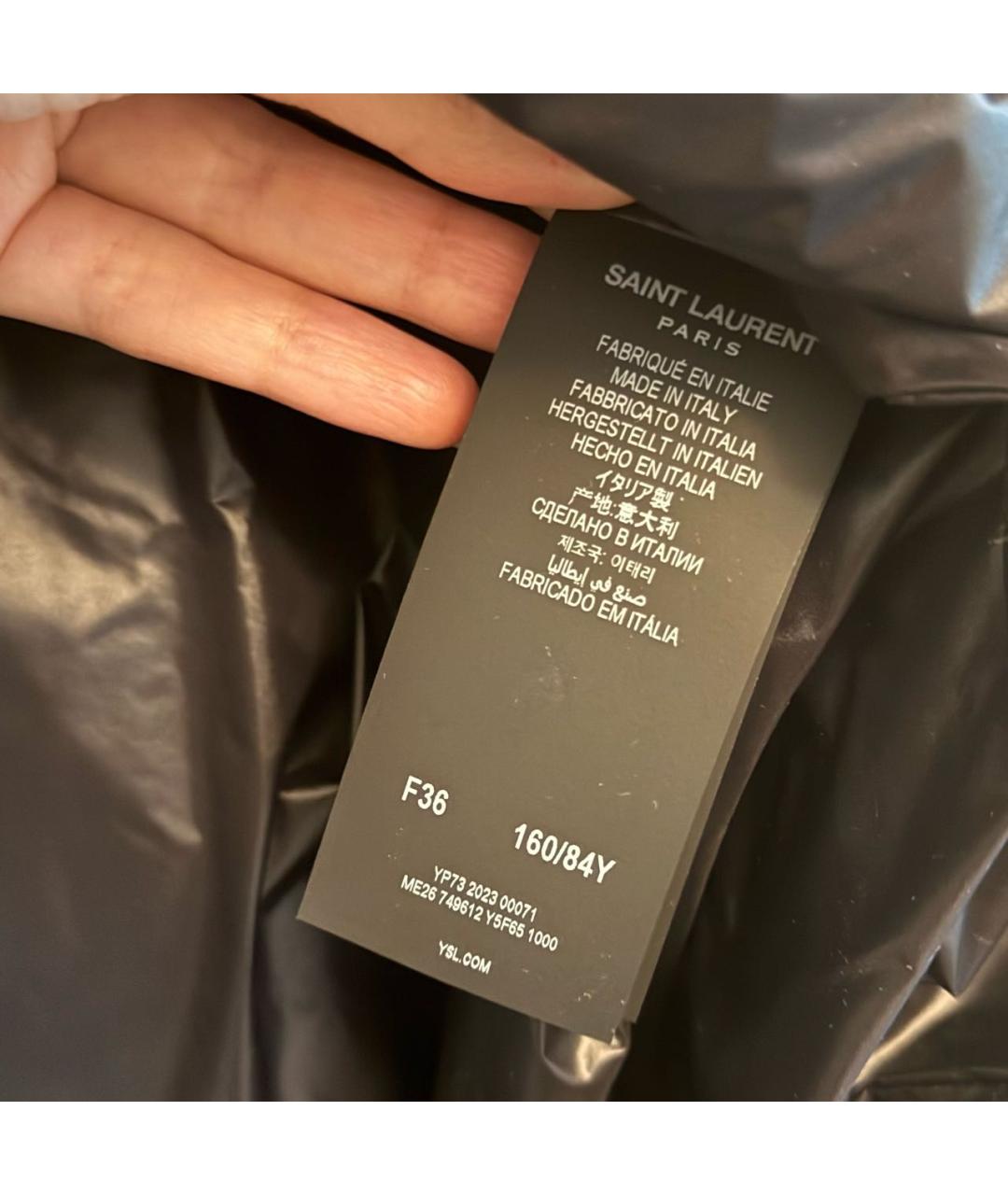 SAINT LAURENT Черный полиэстеровый пуховик, фото 7