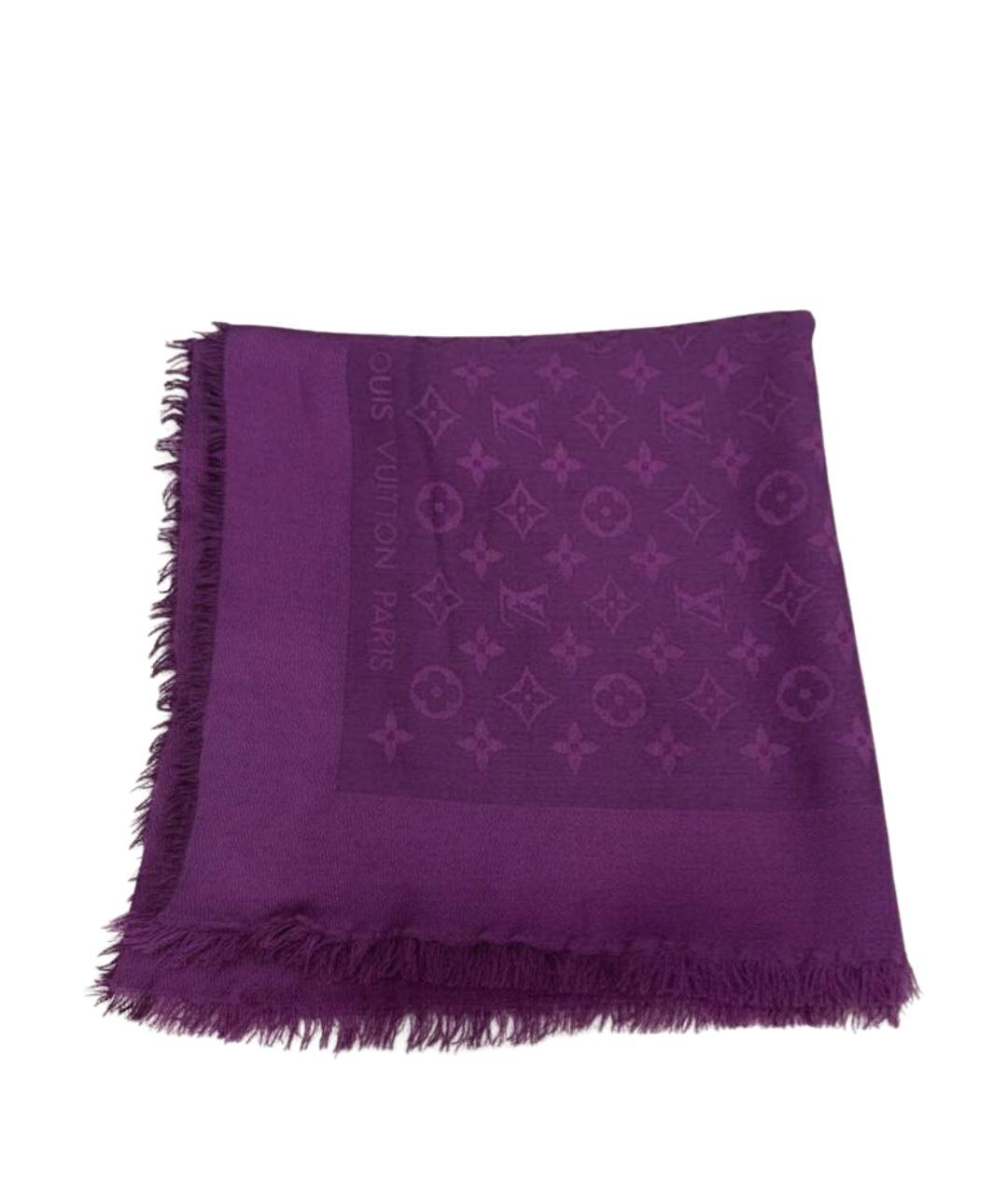 LOUIS VUITTON Фиолетовый шерстяной платок, фото 1
