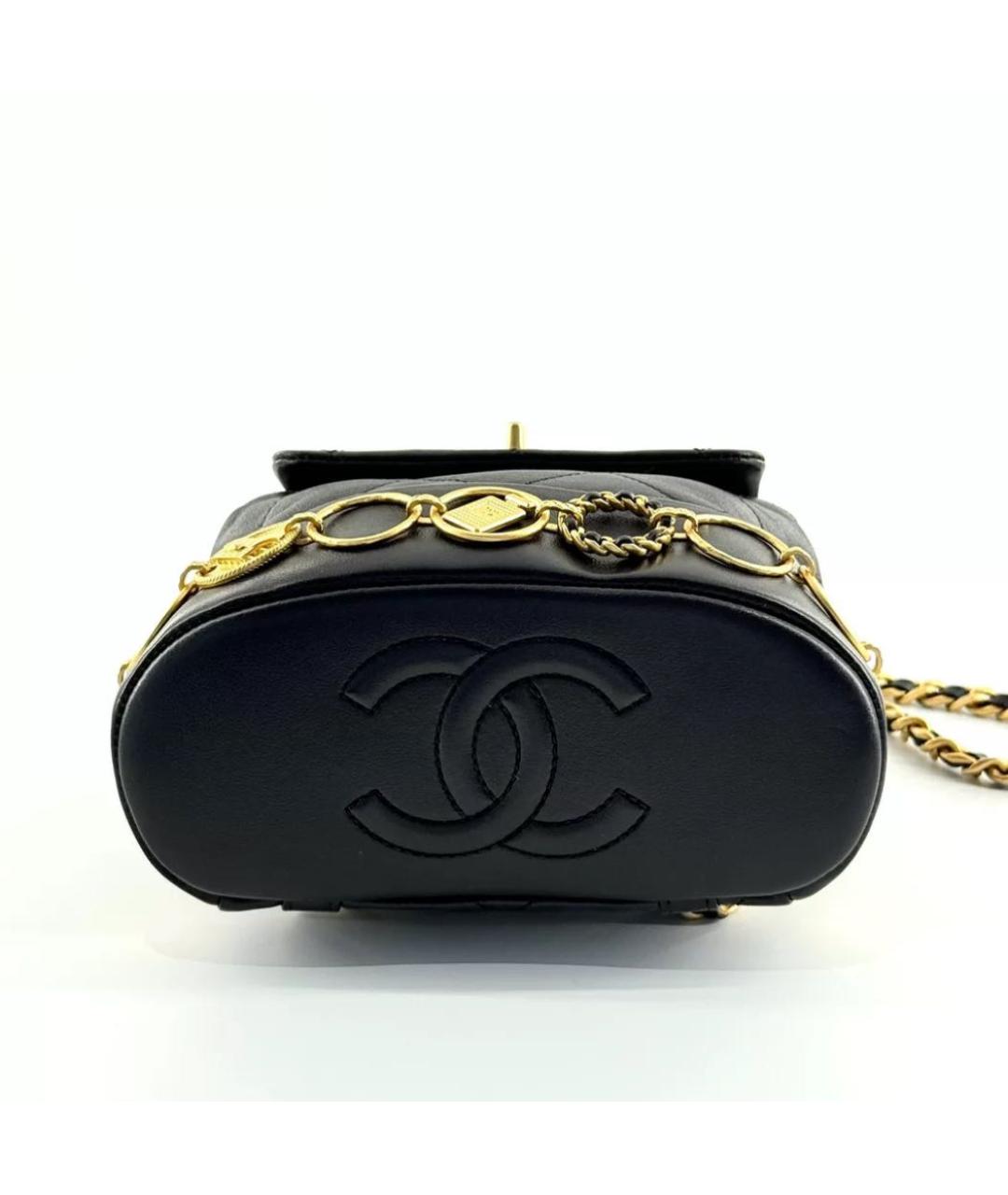 CHANEL Черный кожаный рюкзак, фото 6