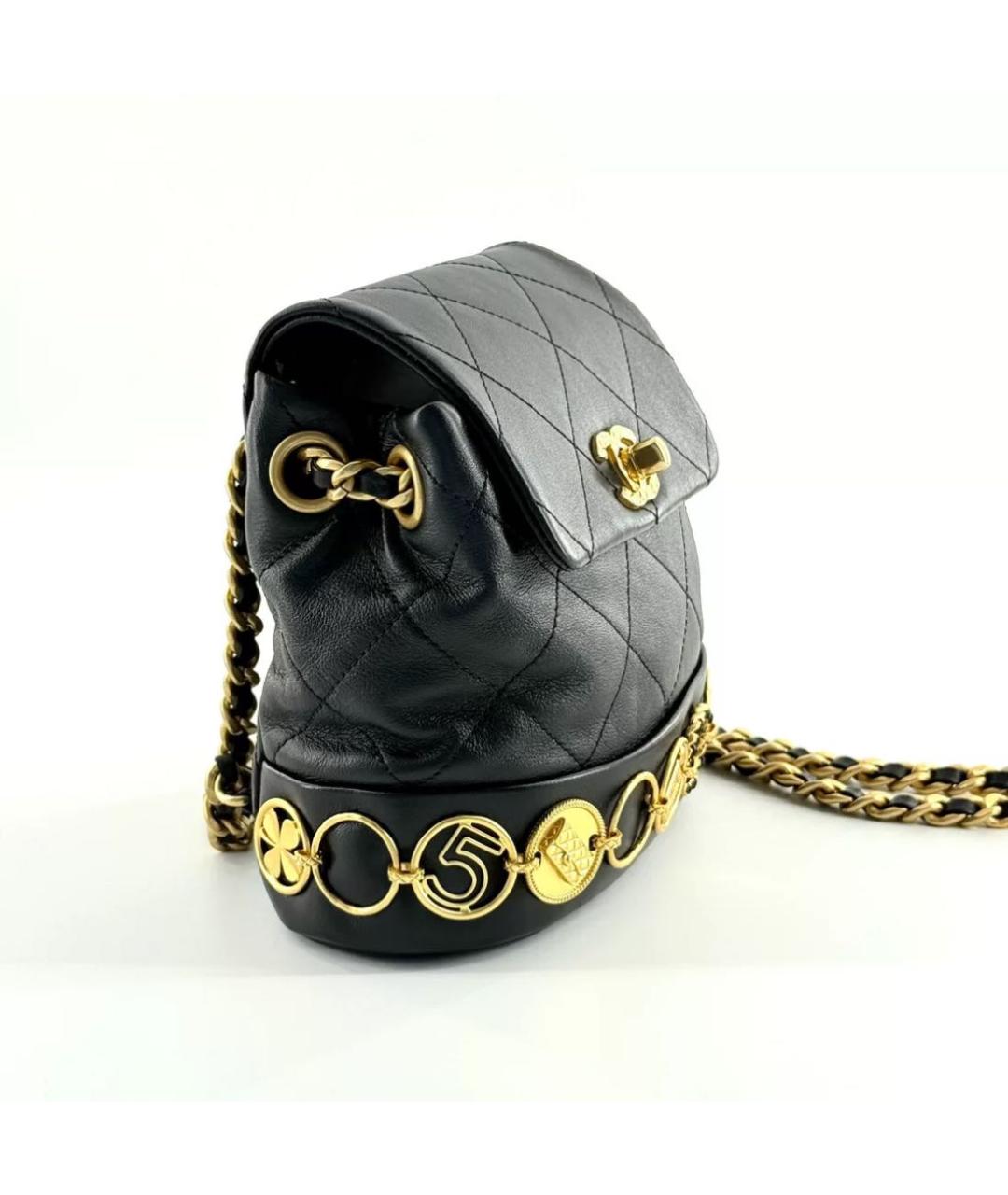 CHANEL Черный кожаный рюкзак, фото 5