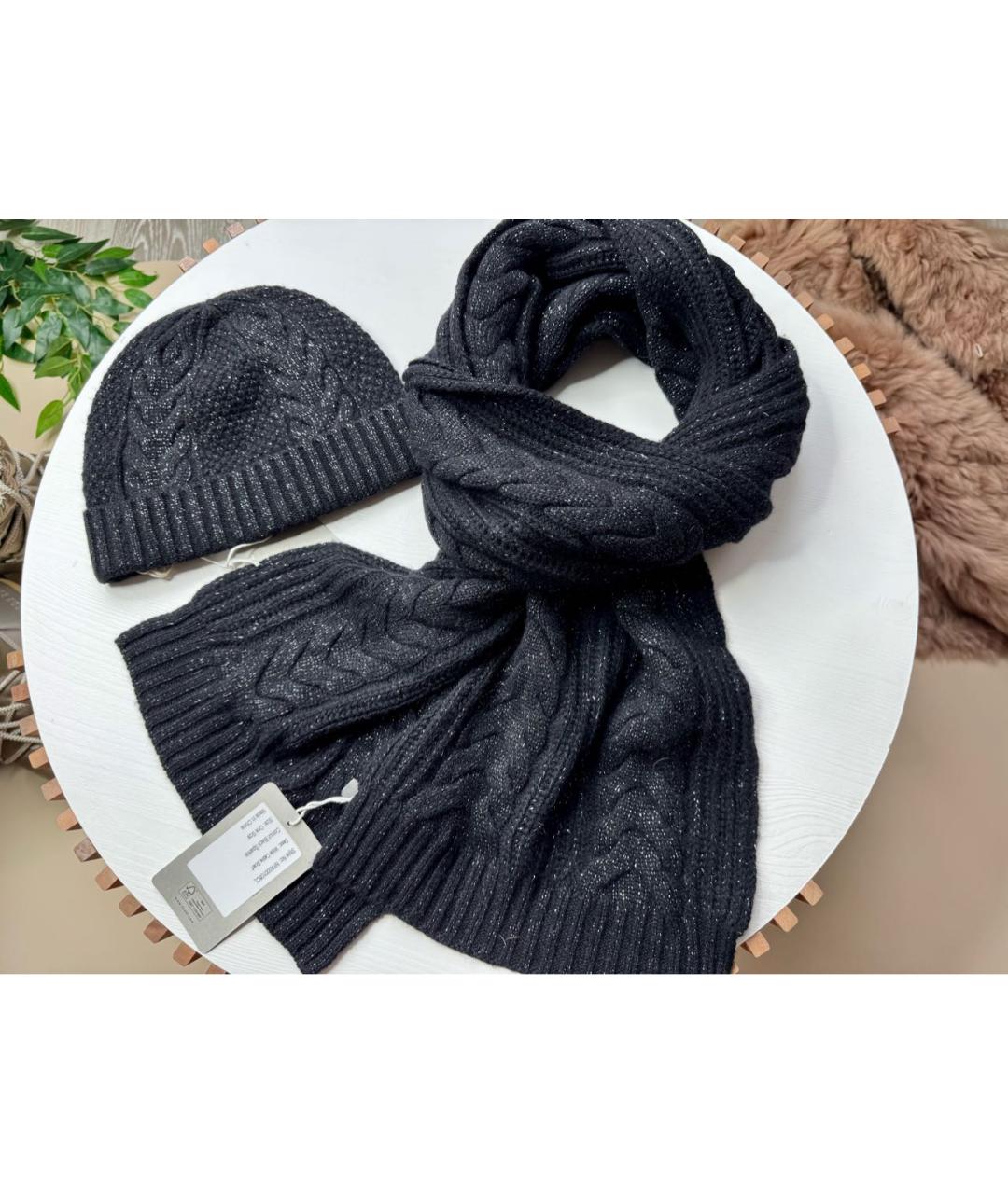 N.PEAL Черный кашемировый шарф, фото 6