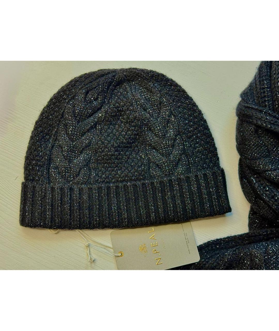 N.PEAL Черный кашемировый шарф, фото 3